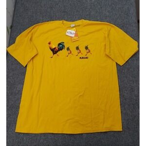 Crazy Shirts Hawaii Tee Shirt Chicken 3XL Yellow Graphic Pineapple Dyed NWT